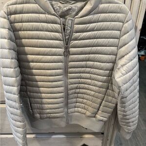 Michael Kors Women's Tan Quilted Bomber Jacket